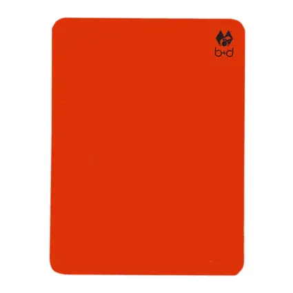 b+d umpire's card, 12 x 9 cm, red